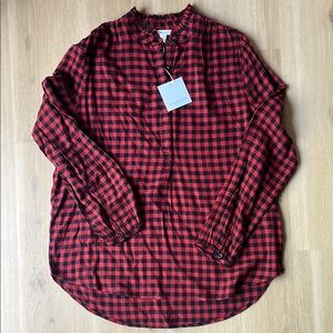 Beachlunchlounge Red and Black Plaid Shirt